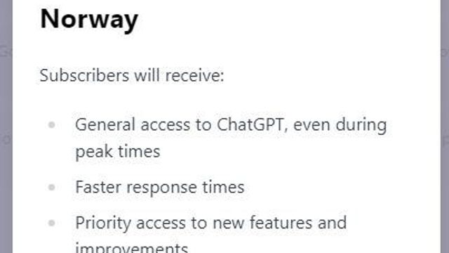 Betalingsversjonen av ChatGPT er tilgjengelig i Norge