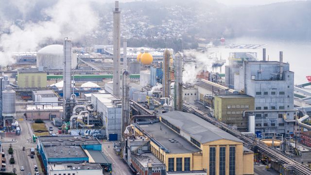 3400 ansatte evakuert ved Herøya Industripark i Porsgrunn på grunn av gasslekkasje