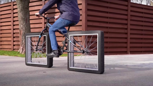 Har bygget sykkel med firkantede hjul – sånn fungerer den