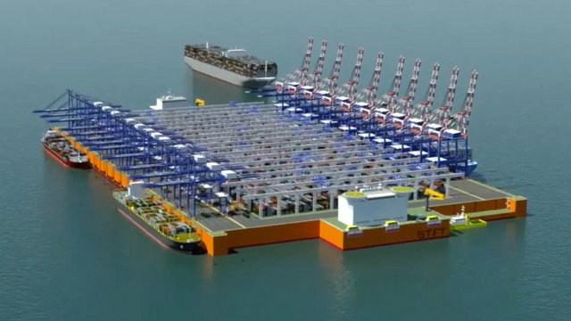 Flytende anlegg skal romme 50.000 konteinere – og små atomreaktorer