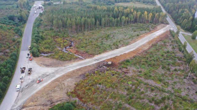 Fikk på plass midlertidig vei for E16 ved Hønefoss på en drøy uke