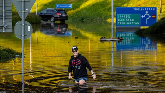 Jordskred over E45 i Sverige – uklart når veien åpner