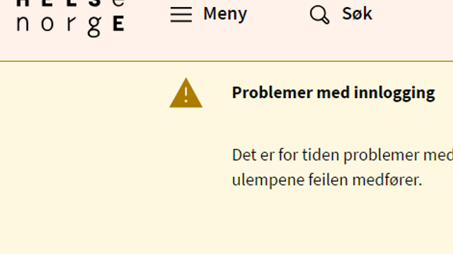 Helsenorge har trøbbel med innlogging