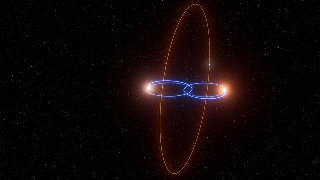 Astronomer fant planet i merkelig bane rundt to nesten-stjerner