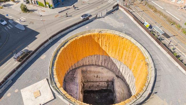 Snart er Fornebubanen ferdig sprengt – men de siste 40 meterne er de mest krevende