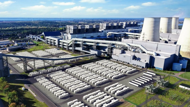 Europas største batteripark bygges ved gammelt kullkraftverk i Tyskland