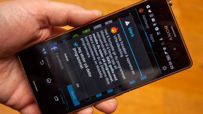 På Android kan apper enkeltvis koble seg opp via VPN.