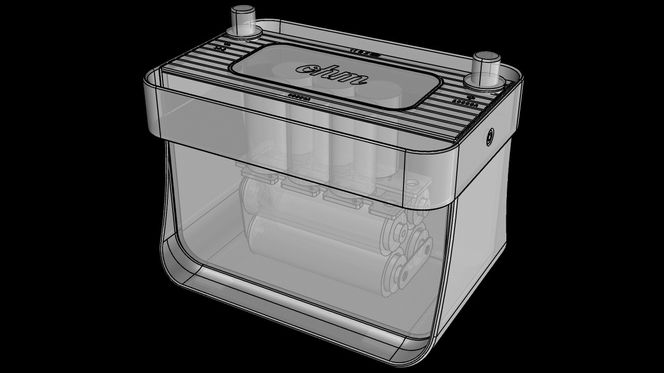 Selve pakken er like stort som et blybatteri, først og fremst fordi den skal passe i eksisterende biler.