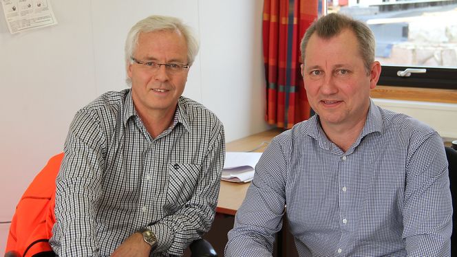 Nils Mogstad, prosjektleder Veidekke (tv) Håvard O. Wiger, daglig leder Itech AS