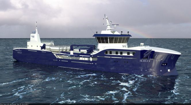 MV Seihav - brønnbåt for utleie til Lerøy Seafood. Skipet får et framdriftssystem på 3 MW med tre dieselgeneratorer og elektrisk system fra Stadt.