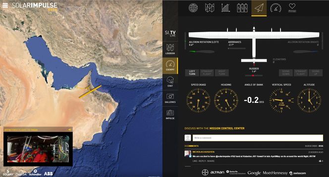 Solar Impulse deler et lass med sanntidsdata fra flyet.