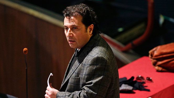 Kapteinen av skipet, Francesco Schettino, under rettsaken mot ham.