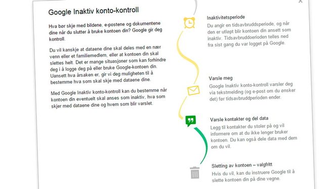 Googles Inaktiv konto-kontroll lar deg ta kontroll over hva som skjer med Google-kontoen din når du går bort eller blir varig ute av stand til å ta vare på deg selv.