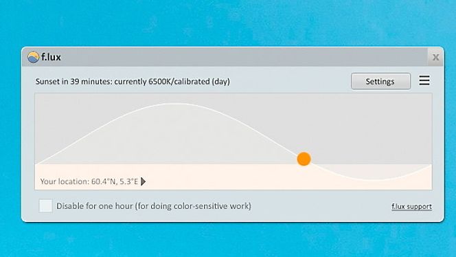 F.lux lar deg filtrere skjermen på datamaskinen din.