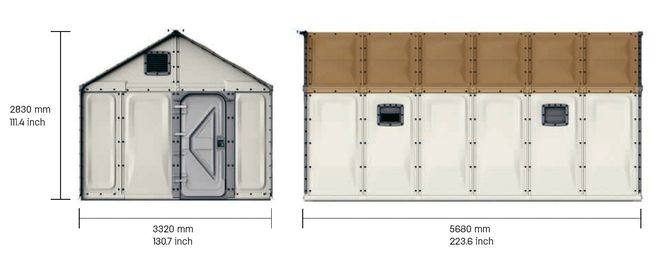 10.000 av disse husene skal sendes ut til flyktningleirer det kommende året.