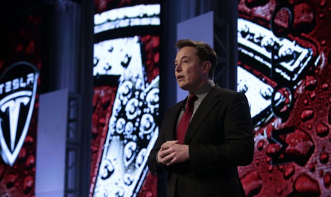 Tesla-sjef Elon Musk holdt foredrag på Automotive News World Congress i Detroit tirsdag.