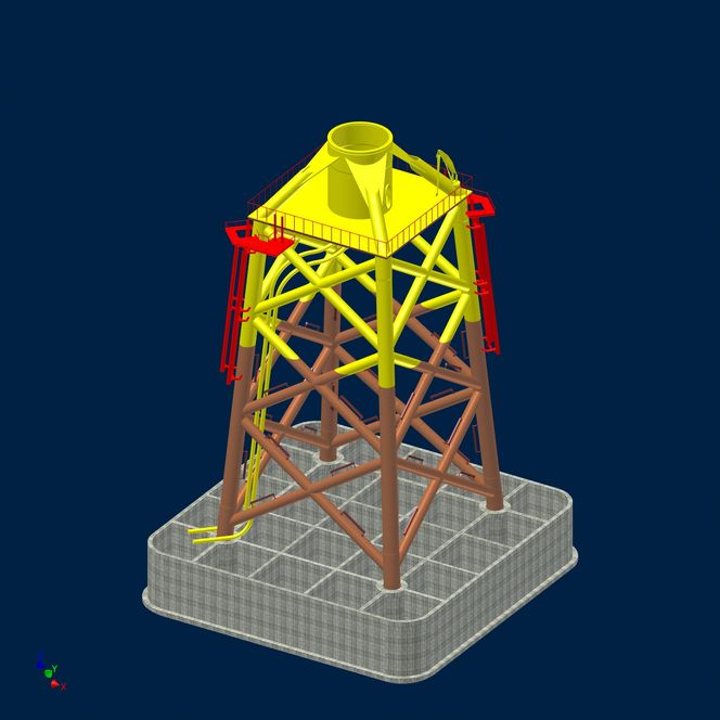Et nytt, norskutviklet turbinfundament skal bære den kinesiske havvindmøllen.