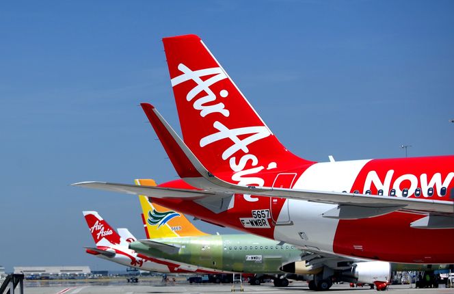 Air Asia-fly på Airbus-fabrikken utenfor Toulouse i Frankrike.