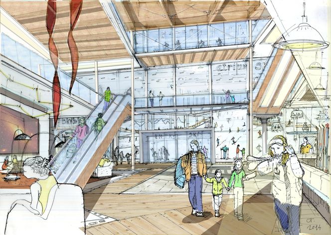 Skianlegget skal være 37.000 kvadrat og inneholde 500 meter alpintbakker og 3000 meter med langrennsløyper. Bilde: Chapman Taylor Arhitects