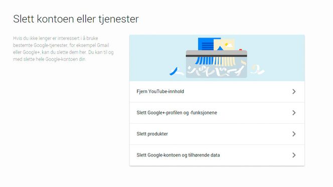 Du kan slette kontoen din enkelt via Min konto.