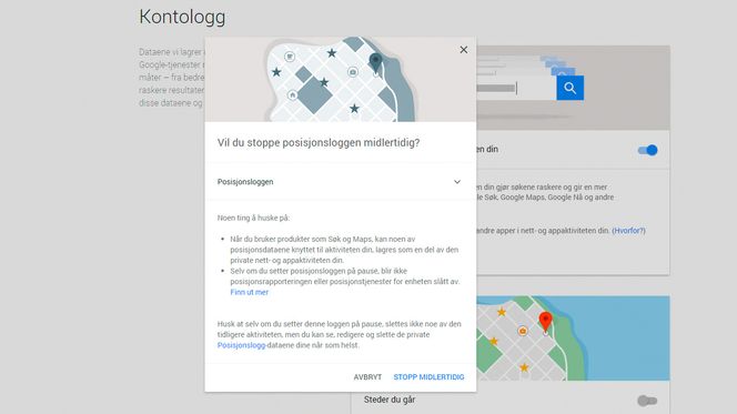 I kontologgen får du en nærmere beskrivelse av hva som samles inn av data, og hva det brukes til.