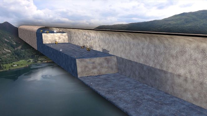 Ferdig utsprengt får tunnelen et tverssnitareal på 1625 kvadratmeter. Foto: Kystverket / Montasje