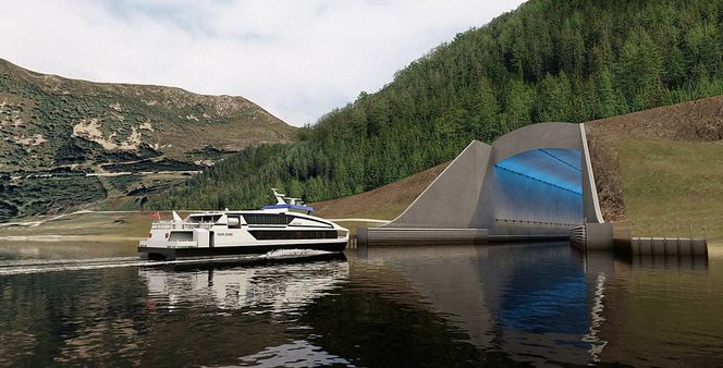 Slik håper Kystverket den ferdige tunnelen vil se ut fra utsiden.