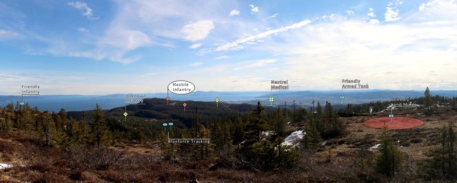 Typiske objekter som vises gjennom AR, er egne enheter (Blue Force Tracking), ulike observasjoner, herunder fiendtlige enheter, referansepunkter, farlige områder (for eksempel mulige minefelt) og anbefalte kjøreruter (for eksempel ryddet gate gjennom minefelt).