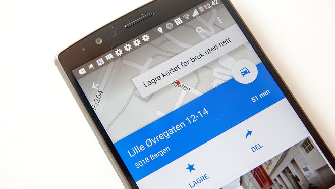 Du kan laste ned utsnitt av kartet. Lurt om du ikke vil bruke datatrafikk.