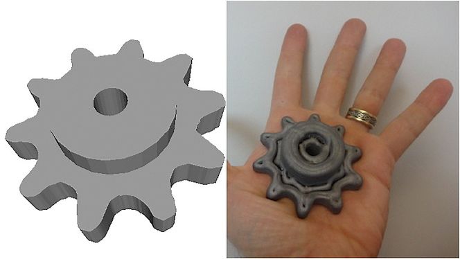 3D-printet kjedehjul.