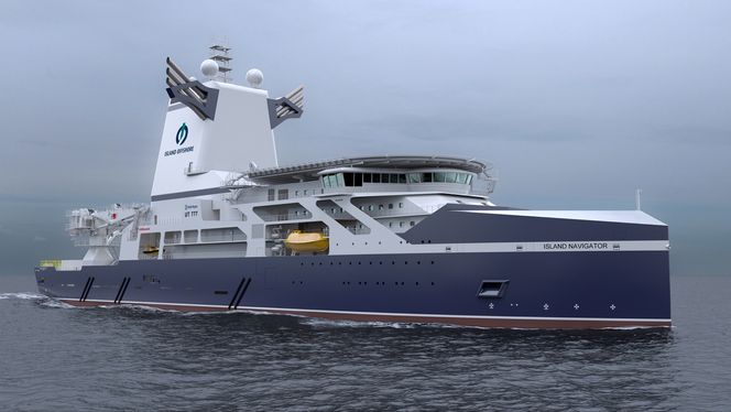 Made in Japan: I 2017 skal Kawasaki levere bore- og subseafartøyet UT 777 CD til Island Offshore. Rederiet har spesifisert mye norsk utstyr.