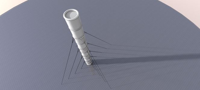 En kilometer høy pipe plassert på en rimelig optimal plass, skal i følge en av Linstrands forskere kunne gi strøm nok til 125.000 britiske hustander.