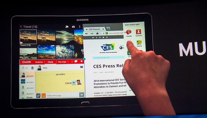 Svære greier: Samsung nye 12,2 tommer nettbrett gjør at man kan jobbe i fire vinduer samtidig.