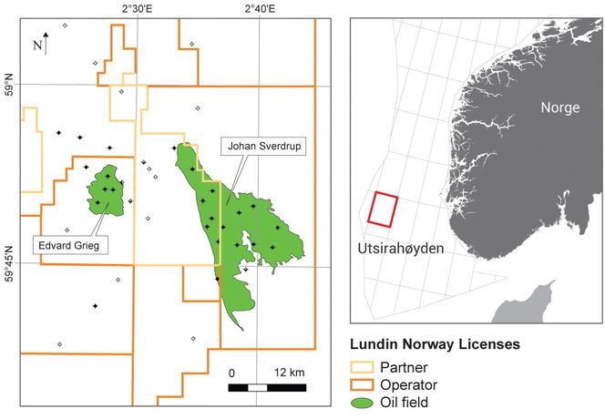 Utsirahøyden: På Utsirahøyden ligger det flere felt som er under utbygging. Disse er Johan Sverdrup, Edvard Grieg, Gina Krog og Ivar Aasen.