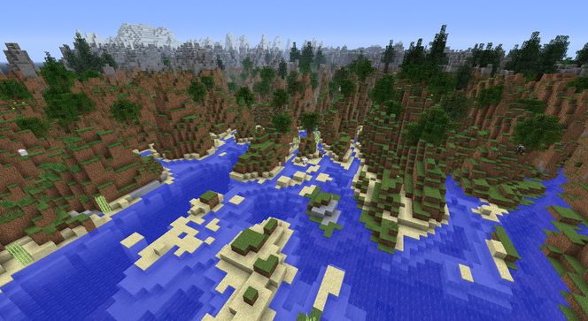 Boknafjord slik Minecraft tolker norske kartdata.