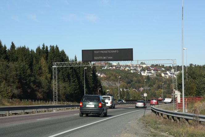 Variable slikt langs veien gir korrekt reisetidsinformajson.