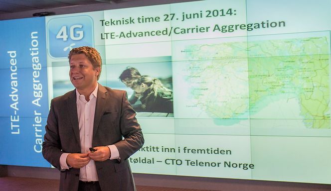 Lover neste teknologigenerasjon: Teknologidirektør i Telenor Norge, Frode Støldal, foteller at selskapet er i ferd med å forbedrede neste generasjon 4G (LTE-A) som vil kunen gi kundene en dobling av dagens hastighet.