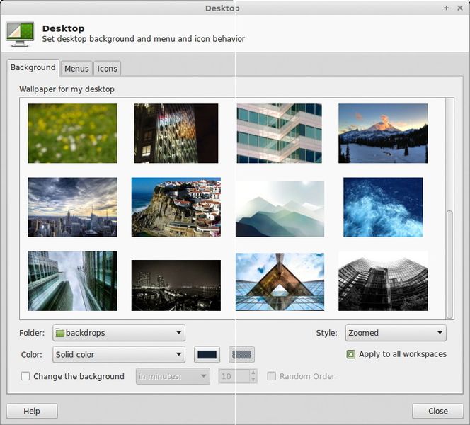 Grensesnittet kan skreddersys, blant annet gjennom temaer og bakgrunnsbilder.