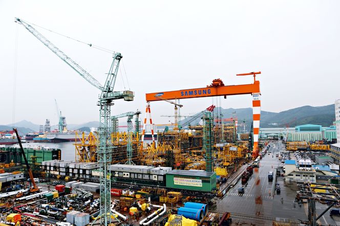 Verdens største: Samsung-verftet på Geoje i Sør-Korea er verdens største offshore­verft målt i verdi av ordreboken.