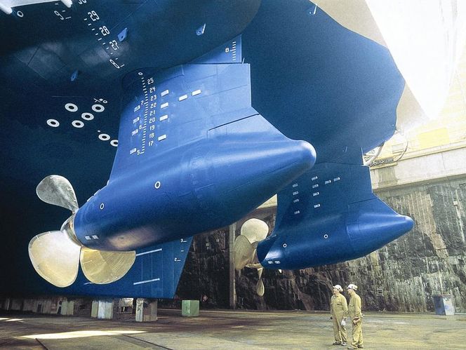 Bak og fram: Azipod rorpropeller kan svinges 360 grader. ABB er storleverandør av Azipod, som er spesielt godt egnet til isbrytende skrog.