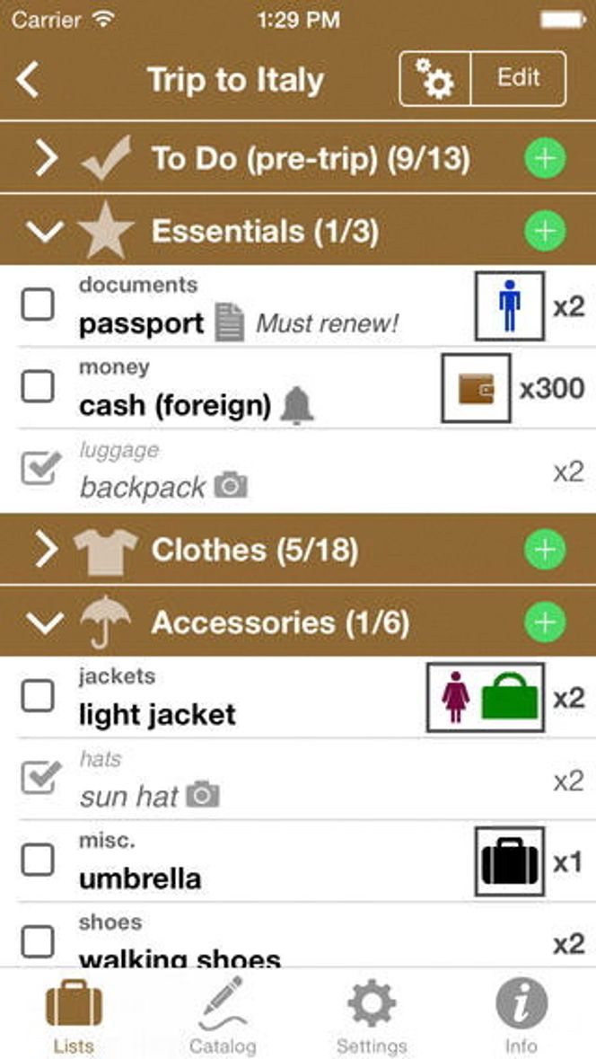 Packing Pro for iOS.