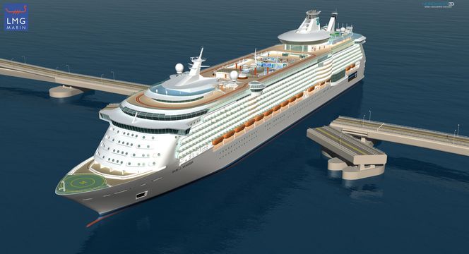 Inspirasjonen til løsningen med to sluser, fikk Rønning fra LMG Marin sin flytebru med skipssluse midfjords.