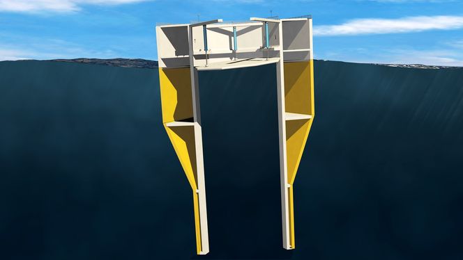 Slik ser den ut, strukturen som skal sørge for at saltvann blir til ferskvann. Den er 34 meter lang, 28 meter bred på toppen og 19 meter bred på bunnen.