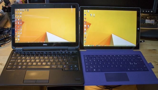 Valgets kvaler: Dell Latitude 7240 eller Microsoft Surface Pro 3. Begge er 12 tommere med berøringsskjerm, men Surface har en mer utnyttbar skjerm. Den er også vesentlig lettere og kan være nettbrett og papirerstatter i tillegg.