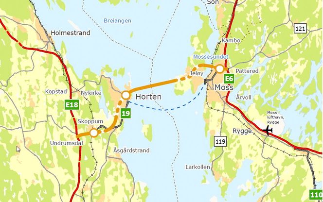 En bru mellom Moss og Horten vil kunne gi størst samfunnsnytte og gjøre at også syklister kan bruke forbindelsen.