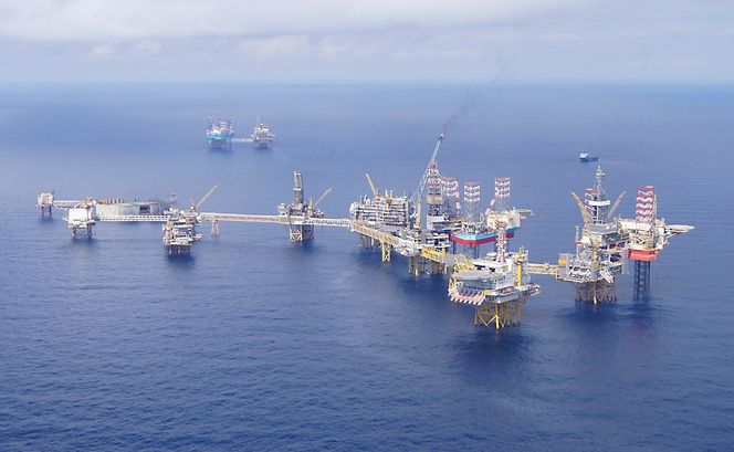 Luftfoto av Ekofisk-feltet.