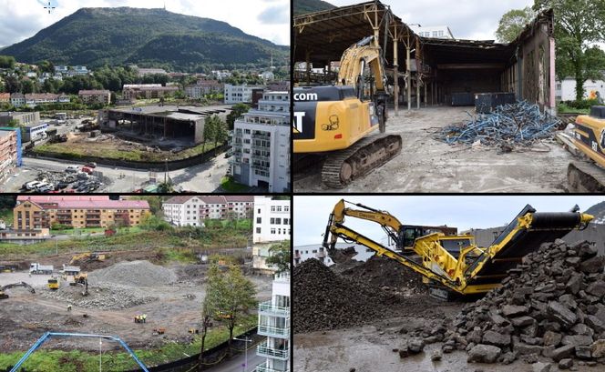 Riving, graving og spunting til den nye høyskolen skal gjøres ferdig i 2014.