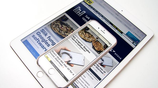 Når du åpner et Handoff-ikon på en annen enhet, vil samme app starte her. I dette tilfellet har vi brukt Handoff for å «sende» nettsiden til iPad.