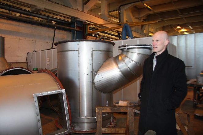 Logges: Direktør Sigurd Some Jenssen i Wärtsilä Hamworthy i Moss. Bedriften har ca. 50 prosent av scrubber-markedet. Scrubberne samler data elektronisk.