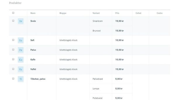Du kan legge til varelinjer i iZettle-profilen din på nettet.